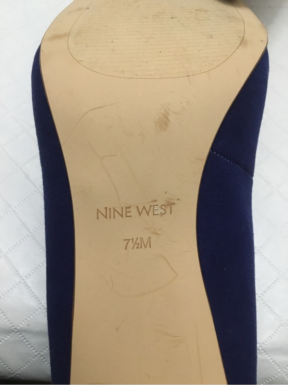 Nine West Royal Blue Pointed Toe Pumps Stiletto Heel Size 7.5 Like New - Picture 11 of 12